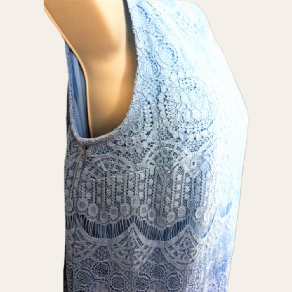 😎🪻4/$20 Est 1946 Crochet Top Light Blue - Picture 7 of 11